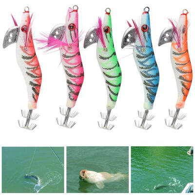 

Greensen 5 Pcs Mixed Color Artificial Luminous Shrimp Fishing Lures Hook Plastic Fishing Bait