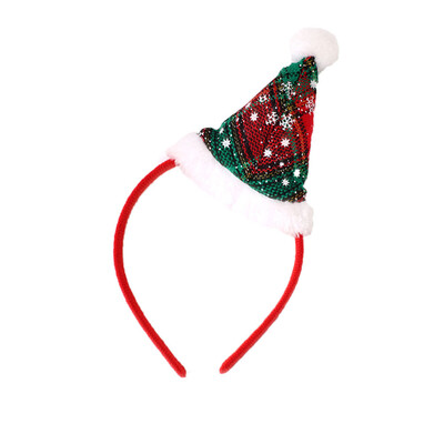 

Gobestart Hot Christmas Headband Santa Xmas Party Decor Double Hair Band Clasp Head Hoop