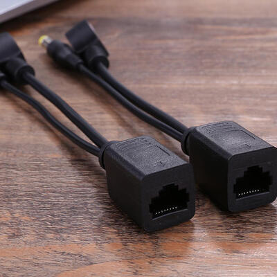

Power Over Ethernet PoE Adapter Injector Splitter Kit PoE Cable Black