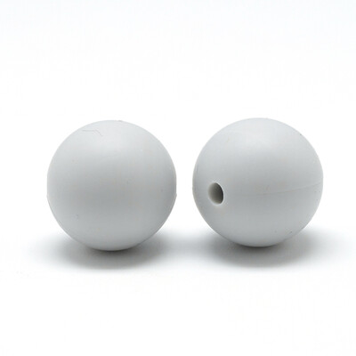 

Food Grade Environmental Silicone Beads Chewing Beads For Teethers DIY Nursing Necklaces Making Round LightGrey 1415mm Hole