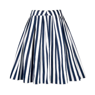 

Roseonmyhand Womens Vintage A-line Floral High Waist Printed Pleated Flared Midi Skirt