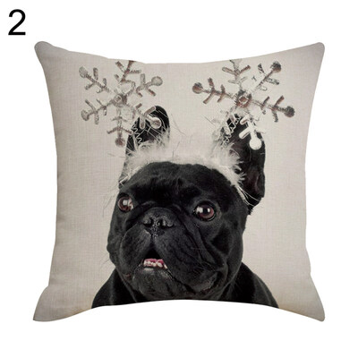 

Cute Dog Linen Throw Pillow Case Cushion Cover Sofa Bed Car Cafe Office Decor