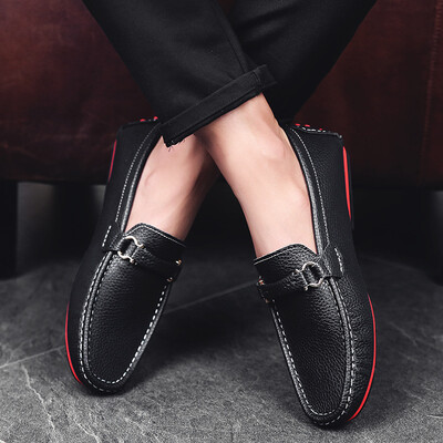 

British peas shoes mens leather casual shoes single shoes leather crocodile pattern shoes trend a pedal
