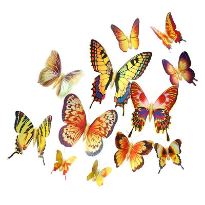 

12Pcs Wall Stickers Colorful PVC Butterfly Shape Wall Decal Sticker Home Living Room Nursery Refrigerator Stickers DIY Art Decorat