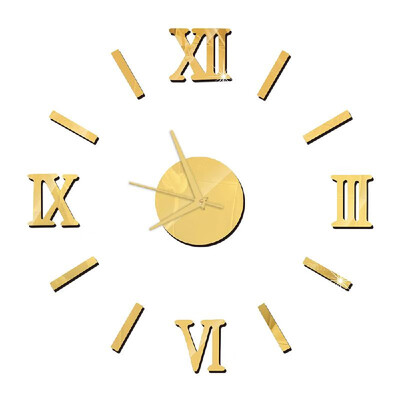 

DIY Wall Clock Frameless 3D Mirror Wall Clock Large Mute Wall Stickers for Living Room Home Decorations
