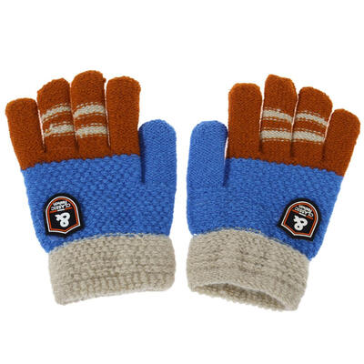 

Winter Kids Warm Baby Boys Cartoon Gloves Children Knitted Stretch Mittens