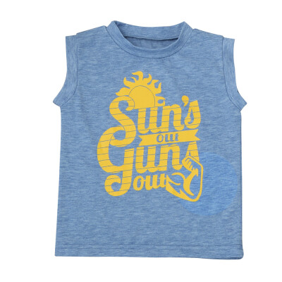 

Kids Baby Infant Boys Letter Print SleevelessT-shirt Tops Outfits Vest Clothes