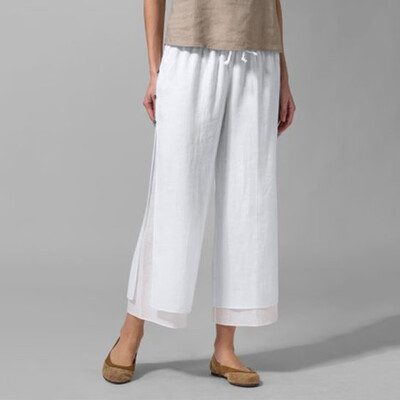 

Tailored Women Solid Daily Casual Loose Wide Leg Pants