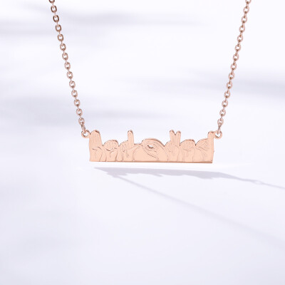 

Victory Hand Charms Rock Paper Scissors Necklace Finger-guessing Game for Women Men Stainless Steel Rose Gold Color Necklaces