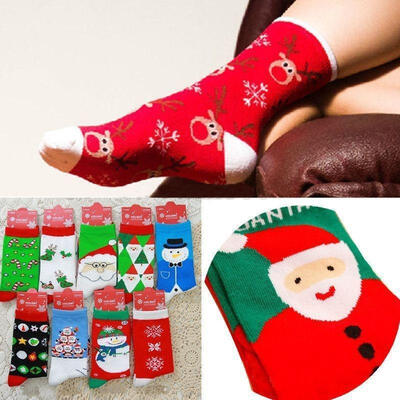

Cute Womens Mens Warm Cotton Socks Christmas Style Snowman Snowflake Deer Socks