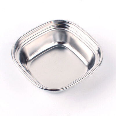 

NEW Stainless Steel Divided Seasoning Dish Snack Dinner Plate Dip Sauce Tray
