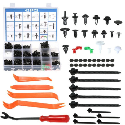 

460Pcs Plastic Fasteners Kits & Trim Removal Tool Retainer Clips Rivet Nut Car Push Pin Rivet Fasteners Trim Panel Body Moulding C