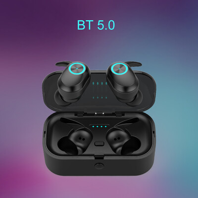 

New BT Headset T1 Pods Dual Ear Stereo Wireless Earphone Black