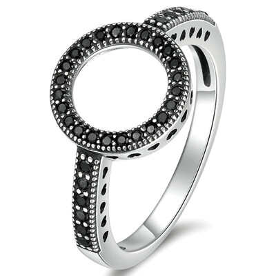 

1 Pcs Fashion Round Crystal Cubic Zirconia Rings for Women Trendy Silver Color Wedding Party Jewelry