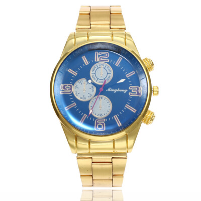 

Mens fake three-eye alloy ladies quartz watch business