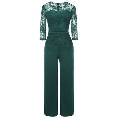 

Starmoon Ladies Sexy Seven-quarter Sleeve Party And Evening Casual Lace Jumpsuit