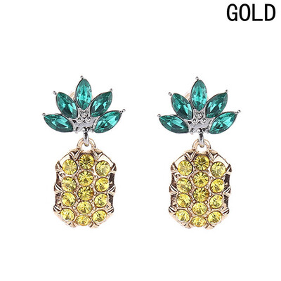 

1 Pair Girl Exquisite Crystal Cute Fruit Pineapple Shape Earrings Jewelry Gift