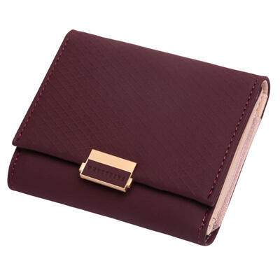 

Womens PU Leather Wallet Purse With Snap Button Closure Card Photo Holder Note Compartment Zipper Pocket