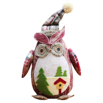 

〖Follure〗Christmas Ornaments Christmas Ornaments Linen Owl Plush Doll Gift Aberdeen