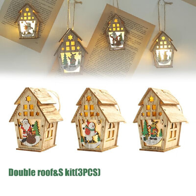 

Christmas Decoration DIY Luminous Cabin Snow House with Light