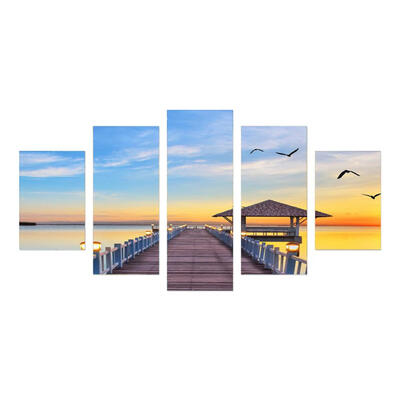 

Seaside View HD Printed Canvas Paintings 5 Piece Frameless Wall Art Picture