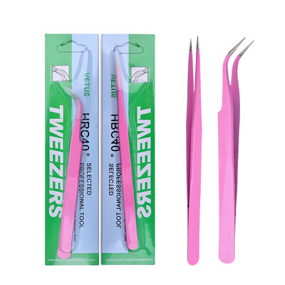 

Toponeto One Pair of Stainless Steel 45 Degree Curved Tweezers For Nail Tool