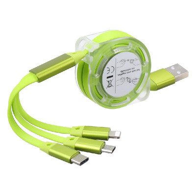 

3-in-1 Noodle Design Charging Cable Data Cable MicroUSB Type-C Lightening Charge Data Transfer Cable for iPhone Android Samsung Xi