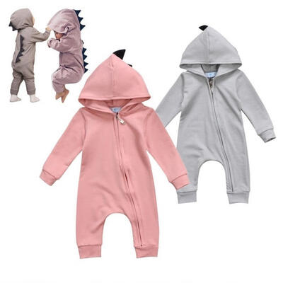 

Infant Baby Boys Girls Dinosaur Hooded Romper Bodysuit Playsuit Outfit Clothes 0-24M