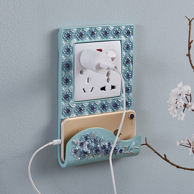 

Hoshine High Quality Blue Flower Switch Sticker Home Decor Wall Stickers Resin Decoration Sticker