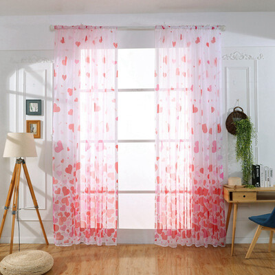 

Polyester Bright Flower Pattern Vines Leaves Tulle Door Window Curtains Drape Panel Sheer Scarf Valances Senior
