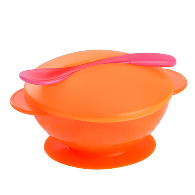 

Baby Sucker Bowl Set Temperature Spoon Baby Child Training Bowl