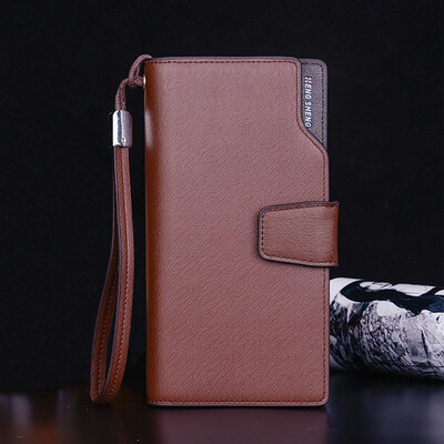 

Tailored Men Fashion Solid Color Hasp Multi Card Position Wallet Card Bag Black