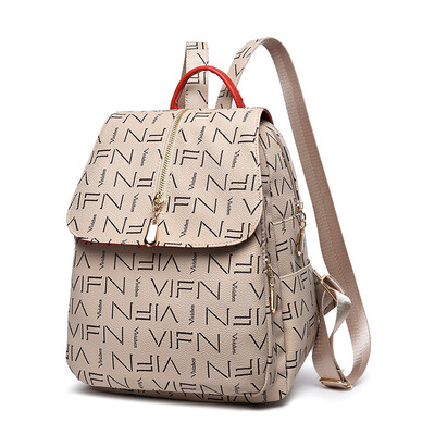 

Shoulder bag lady fashionable small backpack soft leather leisure travel large capacity Korean version schoolbag