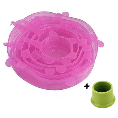 

6Pcs Extensible Stretch Lid Reusable Airtight Food Bowl Suction Stretchy Cover