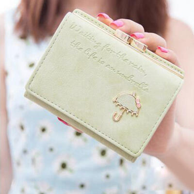 

Cute Clutch Purse With Umbrella Pattern PU Leather Wallet Short Handbag For Girls
