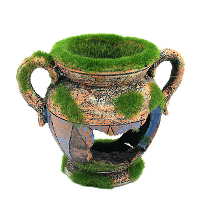 

Resin Vase With Moss Aquarium Decoration Accessories for Fish Shrimp Tank