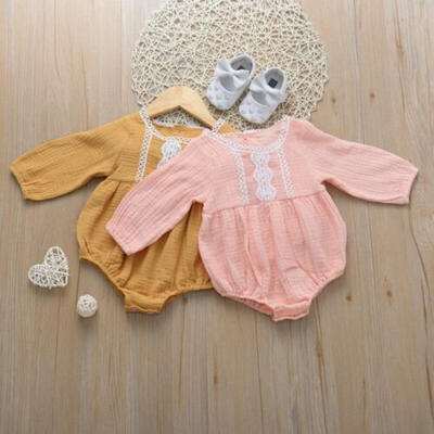 

Newborn Infant Baby Girl Lace Cotton Liner Romper Bodysuit Jumpsuit Fall Outfits