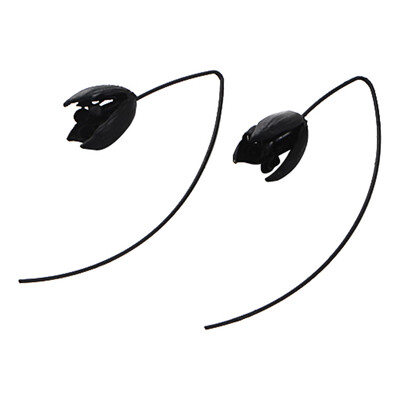

Black Flowers Temperament Earrings Personality Ornaments Earrings Earrings