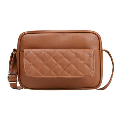 

Solid Color Lattice Shoulder Handbags Women Leather Casual Messenger Bags