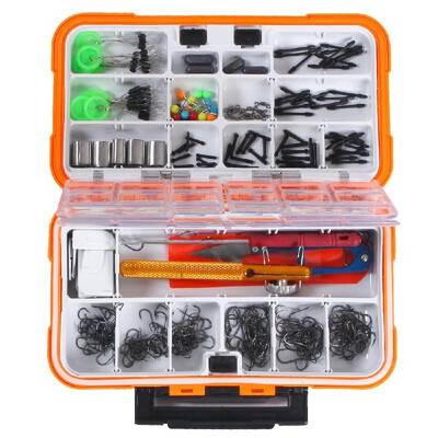 

350pcs Fishing Tackle Set Assorted Fishing Hooks Swivels Space Beans Carp Fishing Accessories with Tackle Box