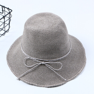 

New Japanese summer new bow sunhat ladies summer vacation sun protection foldable beach hat tide