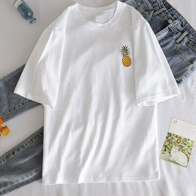 

Starmoon Women Fashion Leisure O-Neck Short Sleeve T-Shirt Pineapple Tops Loose Blouse