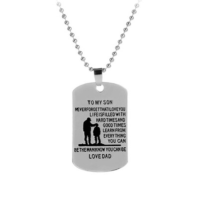 

TO MY SON LOVE DAD My Son Tag Dog Collar Stainless Steel Necklace To My Son Gifts