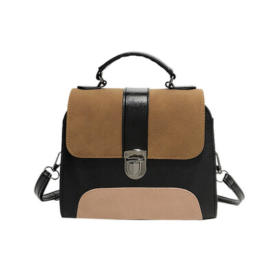 

Fashion Women Color Blocks Shoulder Bags Vintage Leather Crossbody Bags Female Small Shoulder Cover Bags Casual Mini Handbags