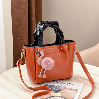 

Bucket ladies fashion slanting bag Flamingo handbag Korean version ins Super Fire Fairy one-shoulder bag