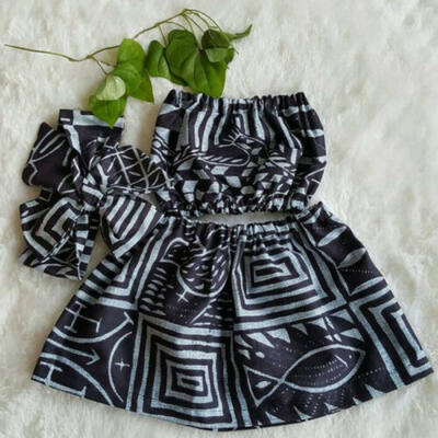 

US Cute Infant Baby Girls Off Shoulder Folk Style Princess Summer Outfits 3pcs