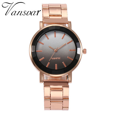

RM Vansvar Women Rose Gold Steel Colorful Dial Quartz Watch Analog Wrist Watch