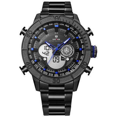

WEIDE WH6308 Dual Display Two Movement Quartz Digital Men Watch Sports 3ATM Waterproof 50mm Big Dial Large Face Week Calendar Alar