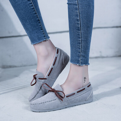 

New Joker Korean version of 2018 autumn&winter one pedal Mao Mao shoes&velvet Doudou womens shoes winter two cotton shoes