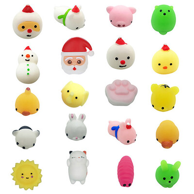 

YIWULA20PC Christmas Toys Mini Cute Squeeze Funny Toy Soft Stress Relief Toy DIY Decor